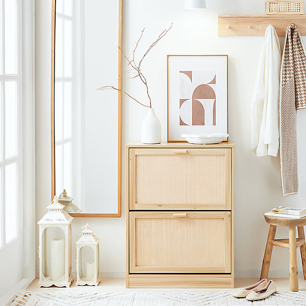 Armoire à Chaussures 2 Abattants, étagère à Chaussures avec 2 Portes, FSR160-N, SoBuy