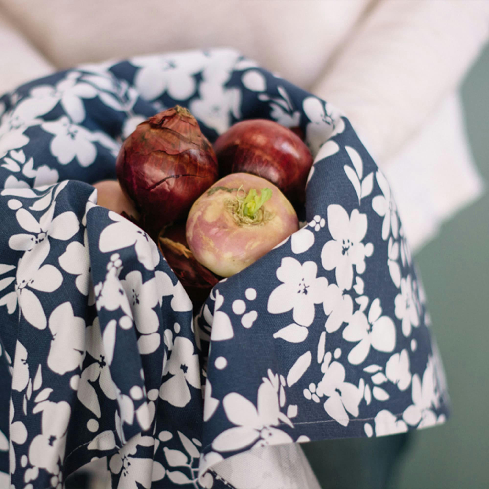 - Torchon en coton à fleurs