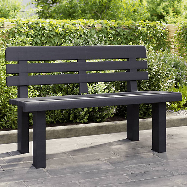 Banc de jardin anthracite 110x52x71 cm polypropylène vidaXL