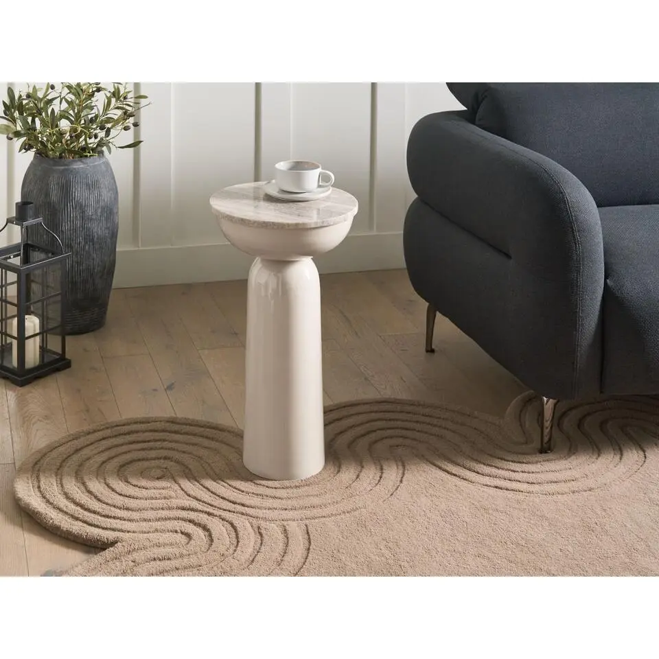 FALCON - Bijzettafel - Beige - Metaal/Marmer