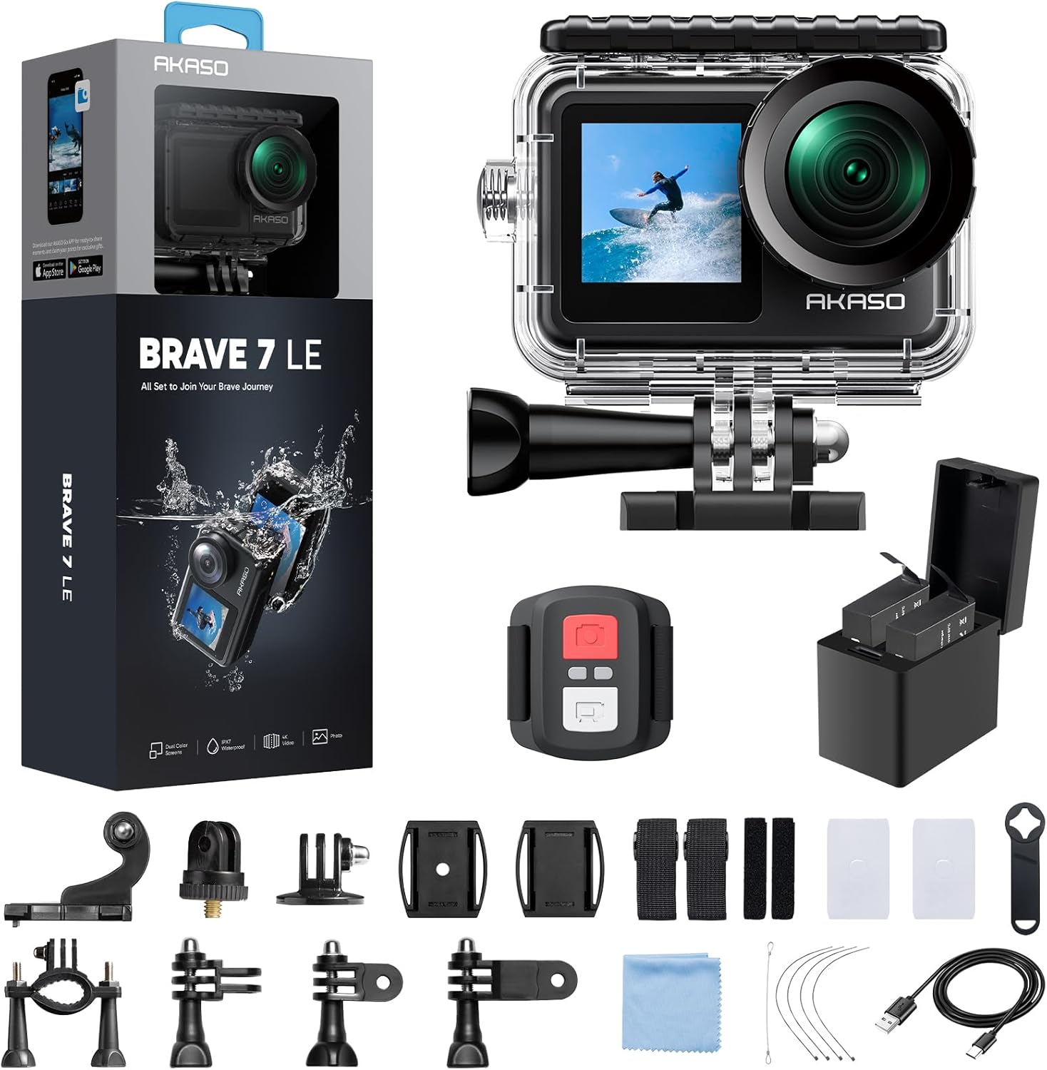 AKASO Brave 7 LE 4K30FPS 20MP WiFi Action Camera