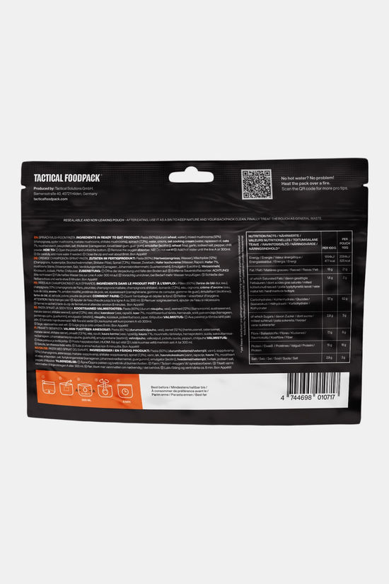 Tactical Foodpack Spinach Mushroom Pasta Maaltijd