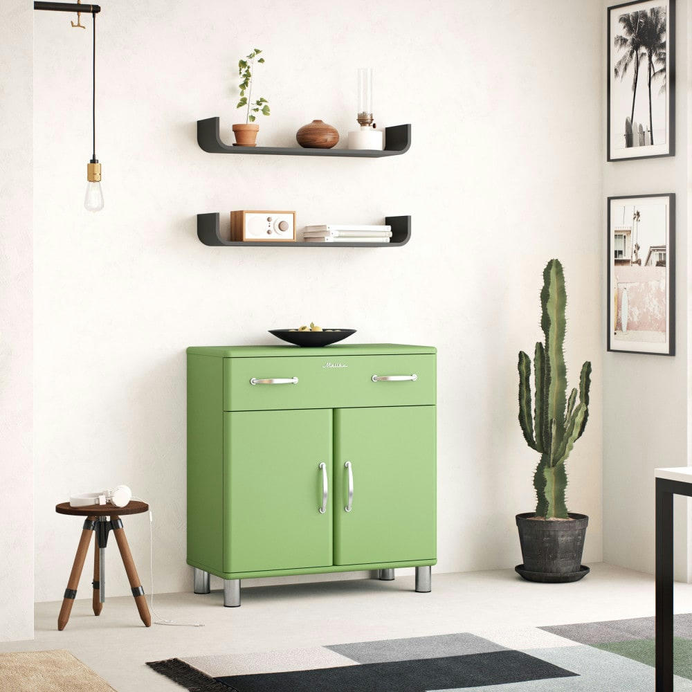 MALIBU - Petit buffet vintage L86cm vert