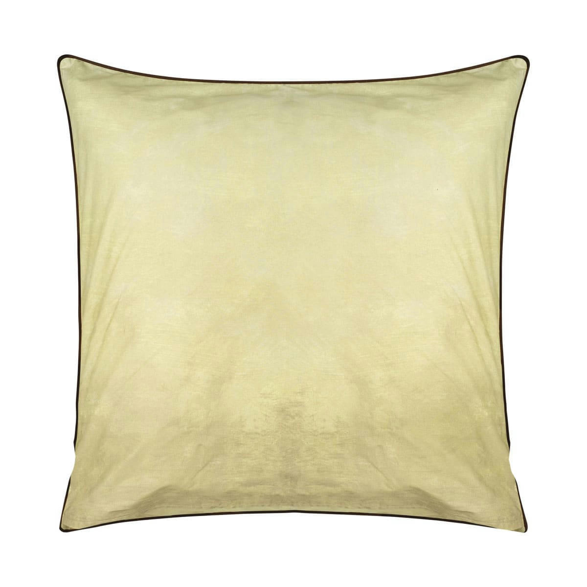 ALPHONSE - Taie d'oreiller imprimée en percale de coton marron 65x65
