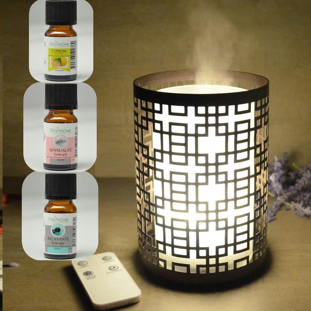 COFFRET - Diffuseur avec Télécommande Vela et Trio d'Huiles Escale en Amoureux