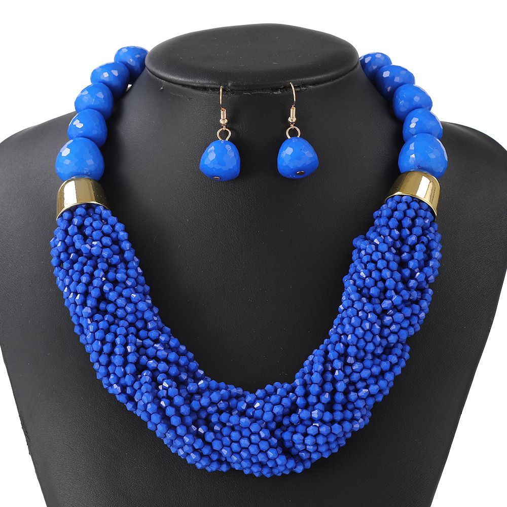 PEACH ACCESSORIES Beaded Necklace & Dangle Earrings Set