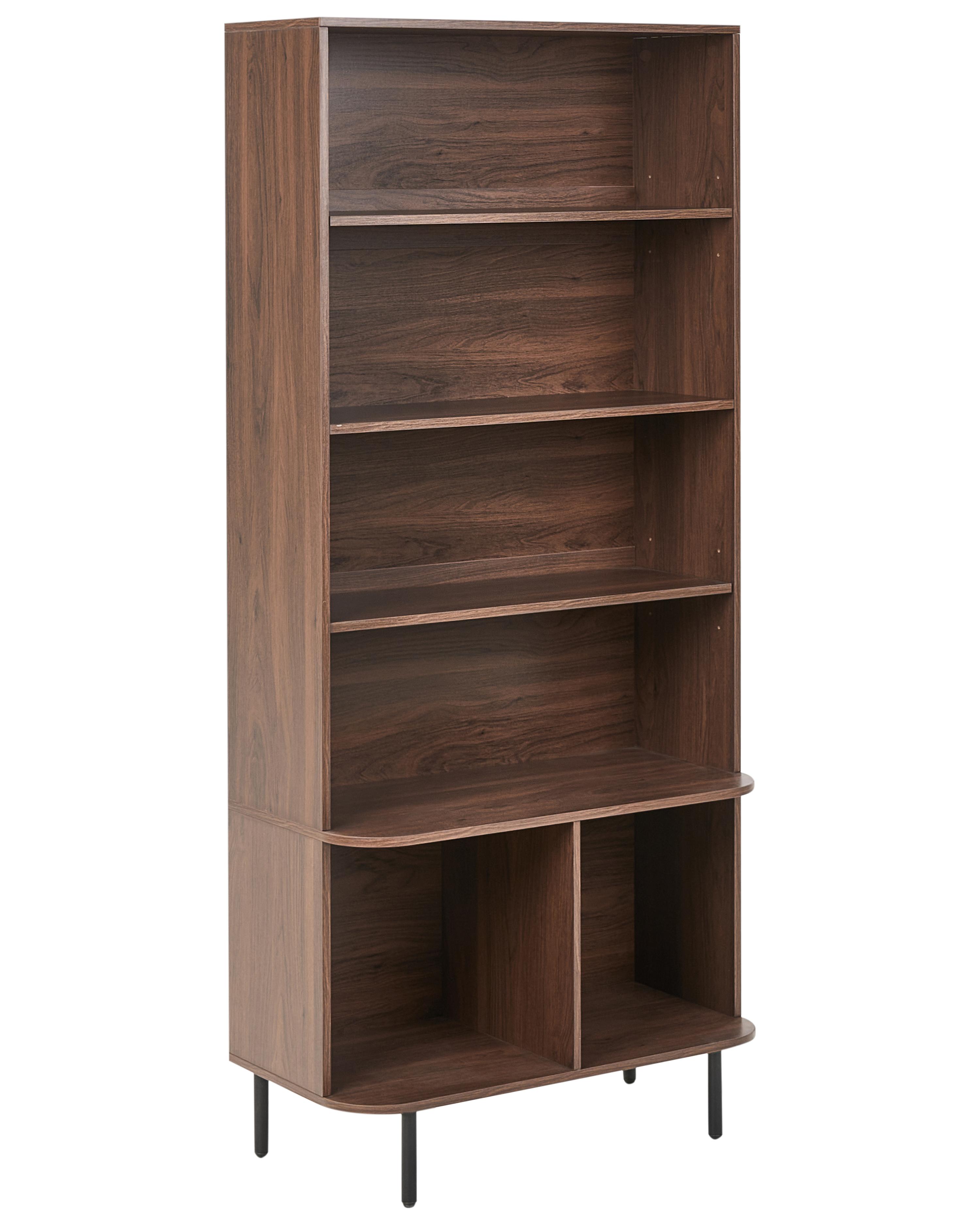 5 Tier Bookcase BRADLEY 180 cm Dark Brown