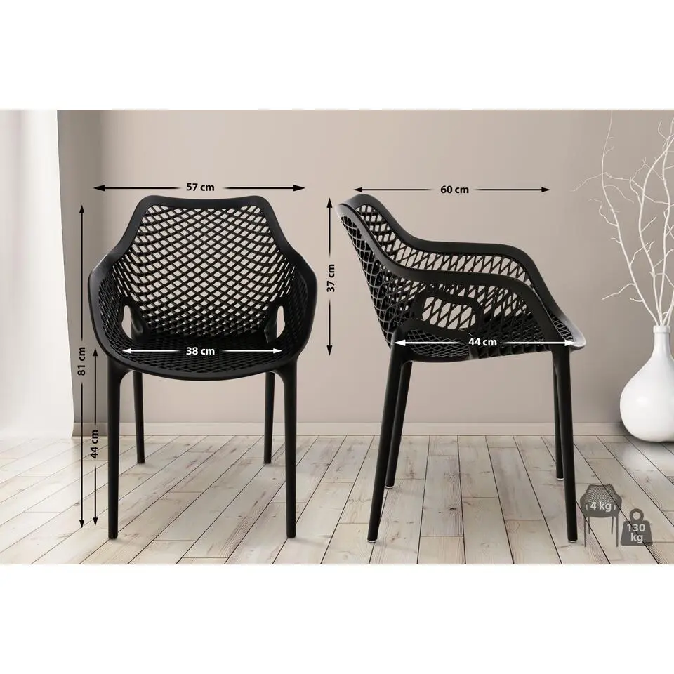 CLP Tuinstoel Air XL Kunststof - zwart