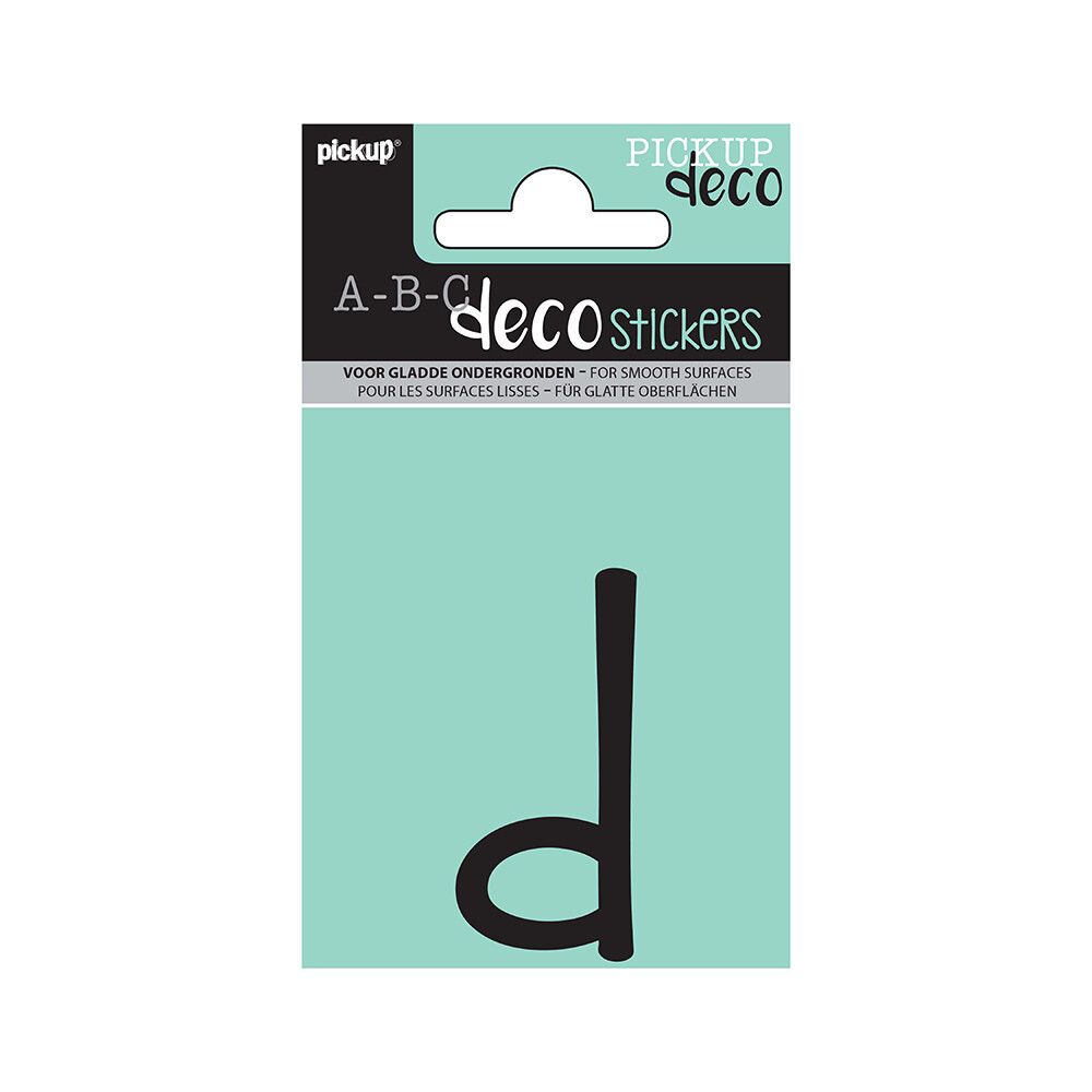 BOKSTAVER PICKUP D ABC DECO MILA 60 MM D SVART