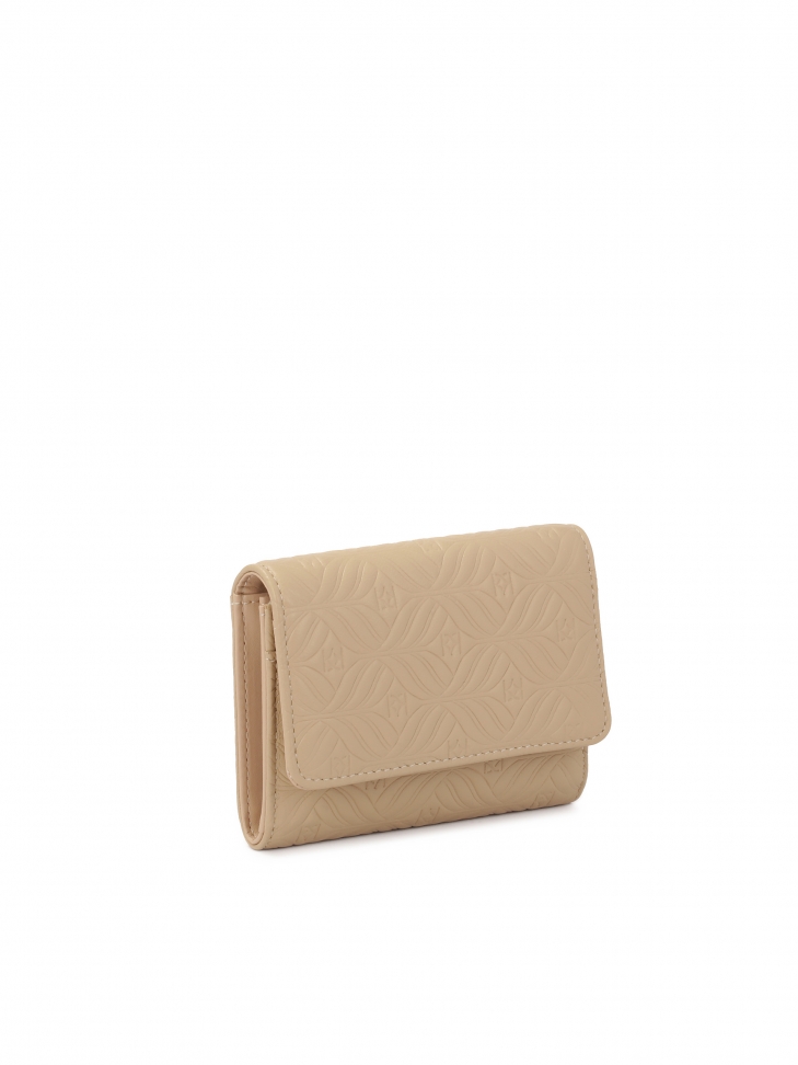 Wallet made of leather embossed with the company's pattern