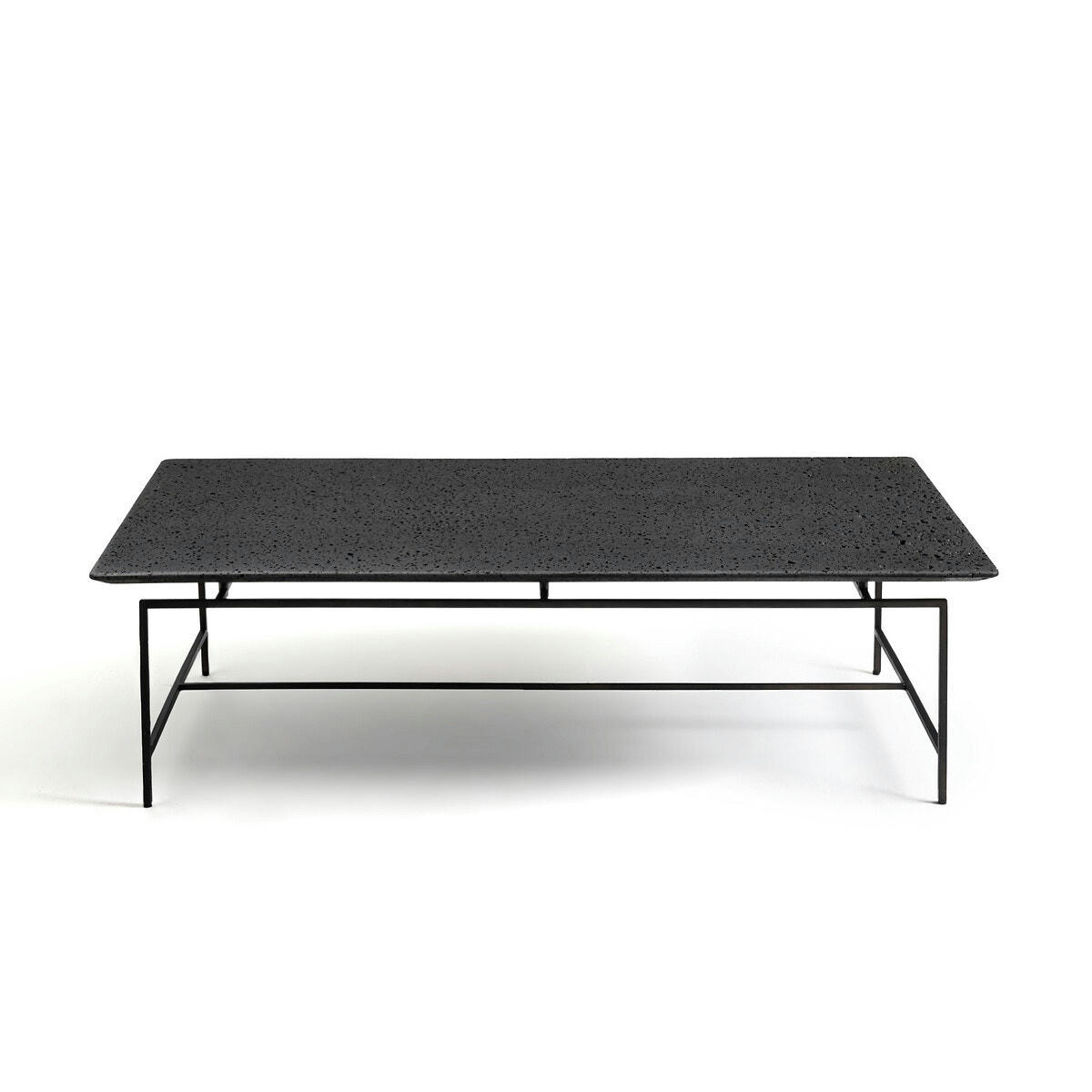 Table basse pierre de lave/métal, Oréko