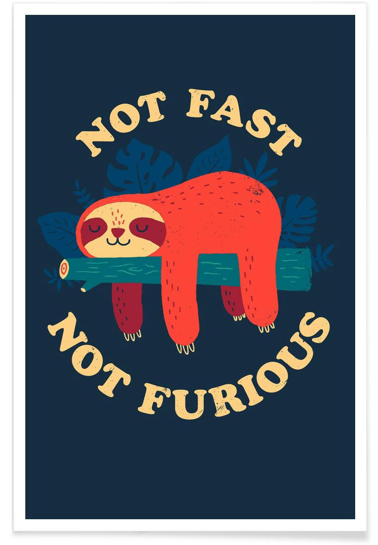 NOT FAST, NOT FURIOUS - Affiche bleu