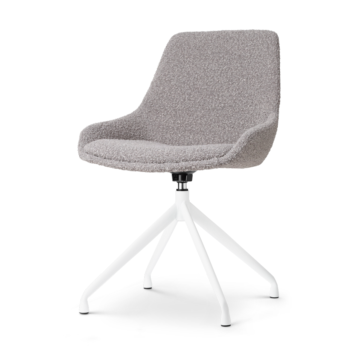 Nolon Nola-Isa Eetkamerstoel Bouclé Taupe - Draaibaar Wit Onderstel