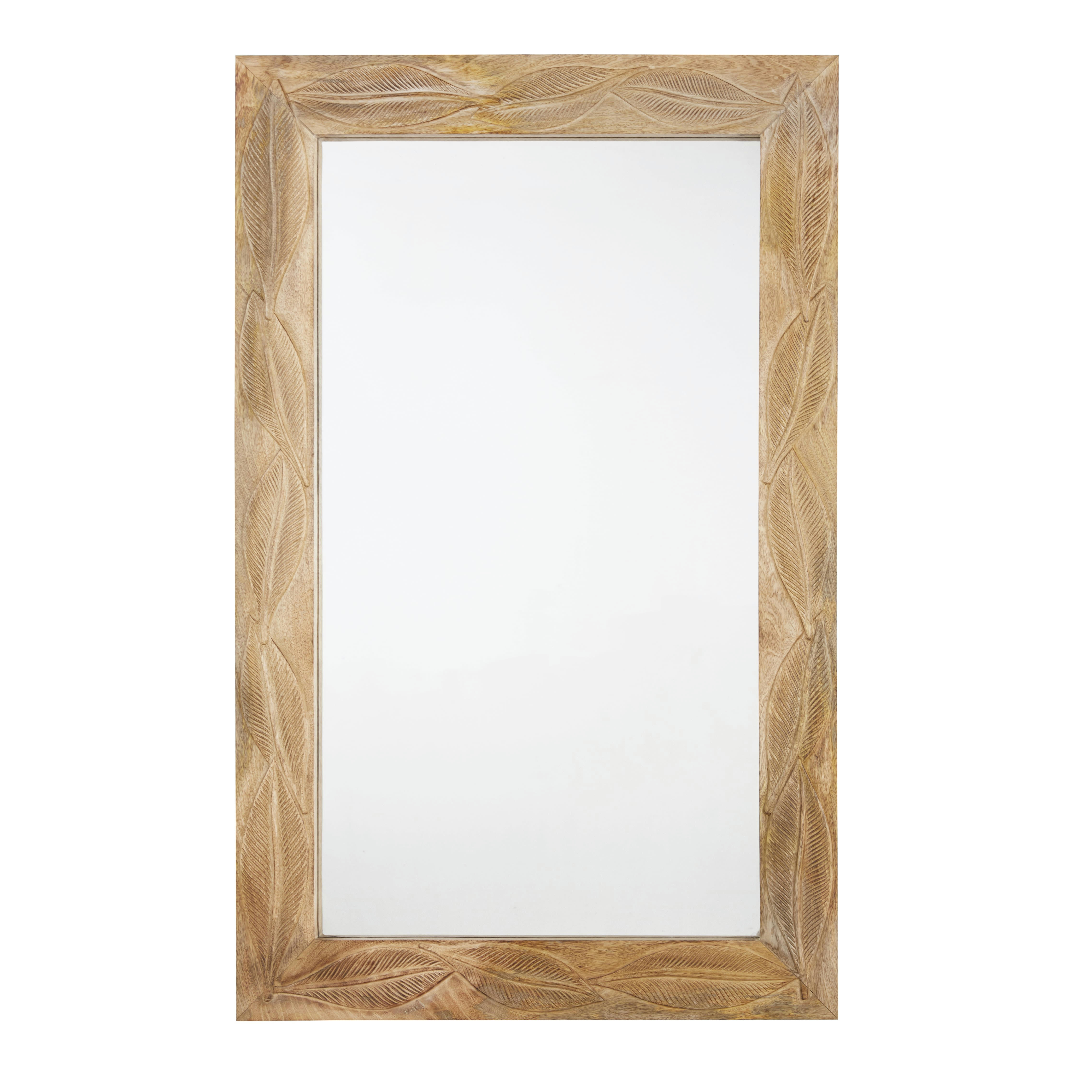 OUNA - Miroir rectangulaire en bois de manguier gravé 90x140