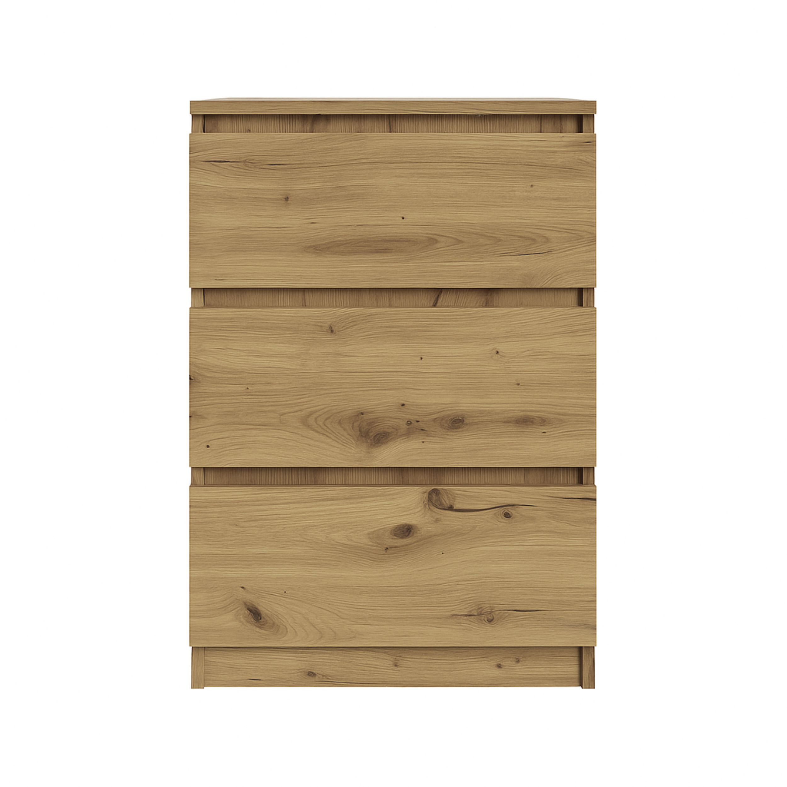 Komoda BASIC 3 szuflady – Dąb Artisan | 50x75x40 cm