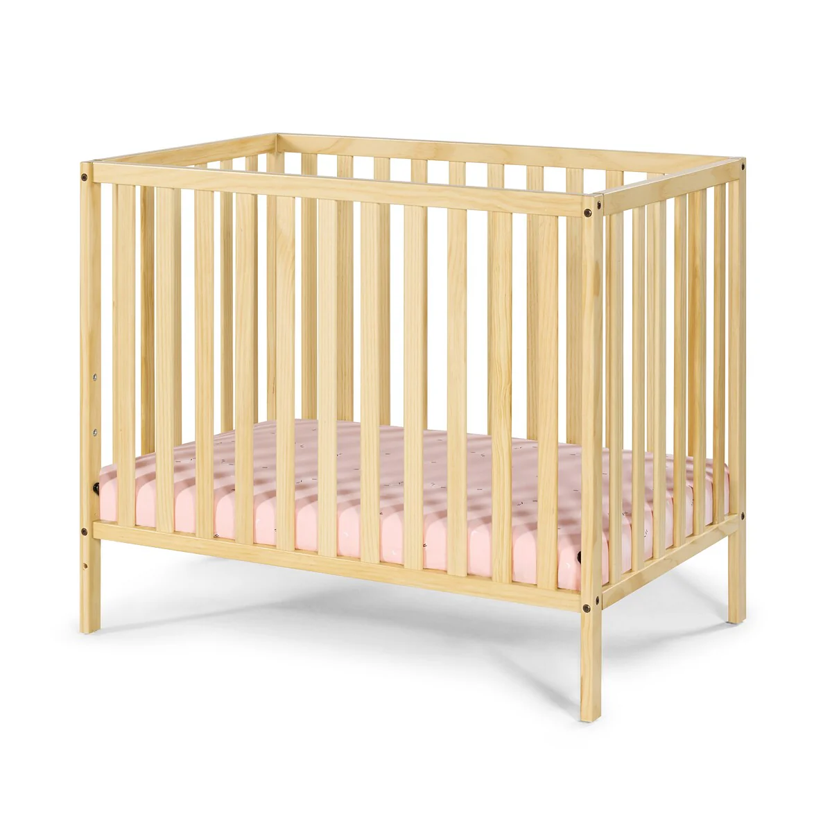 Suite Bebe Palmer Mini Crib With Mattress Pad Natural
