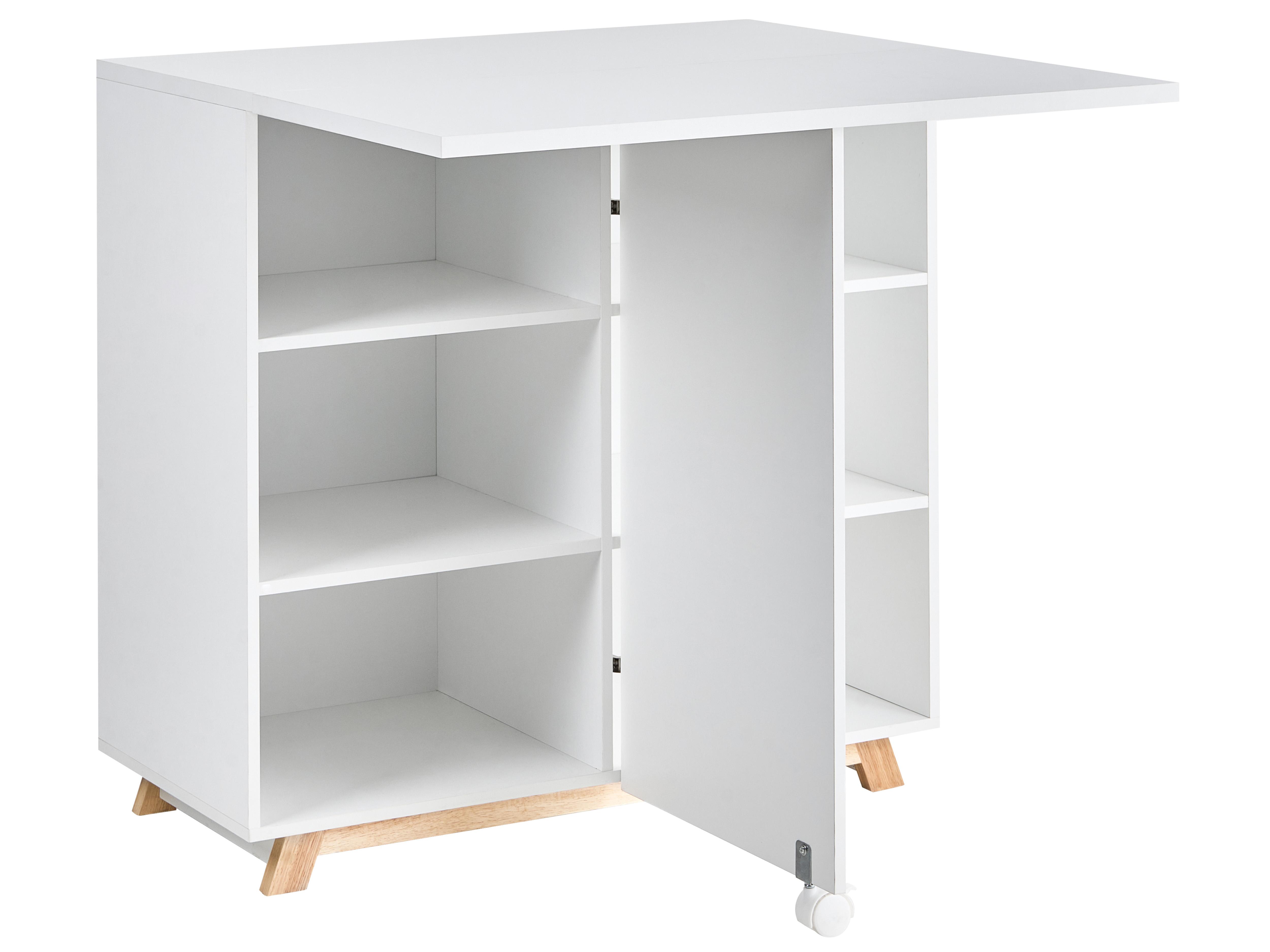 Cabinet Desk FLOMOT White 80 cm 40/80 cm Folding