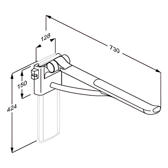 Stützklappgriff »PLUS«, Länge: 73 cm, linksbedient, für WC-Lifter