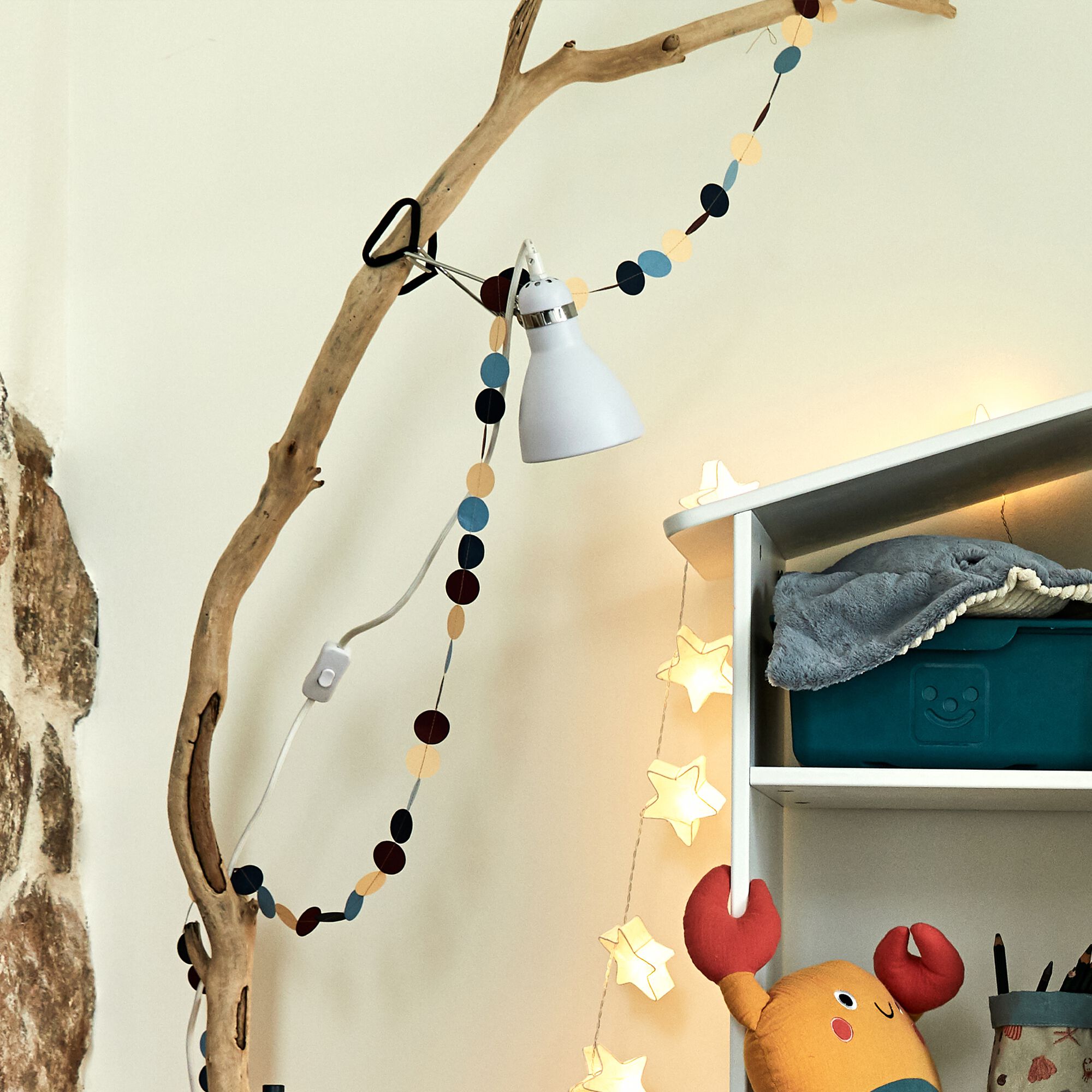 LINDA - Guirlande décorative ronds L3m - multicolore carmin