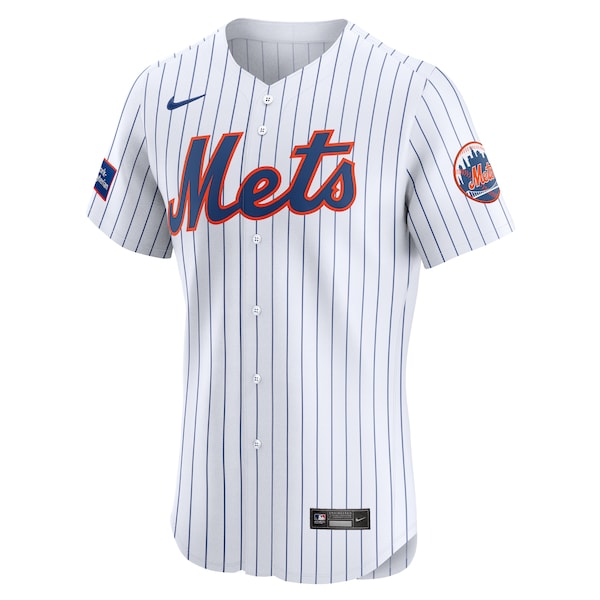 New York Mets Nike Home Elite Patch Jersey - White