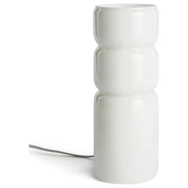 Habitat Parr Glass Column Table Lamp - White