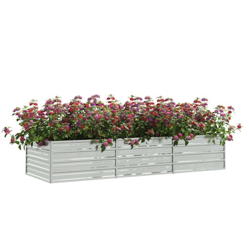 NNEVL Garden Raised Bed 240x80x45 cm Galvanized Steel Silver