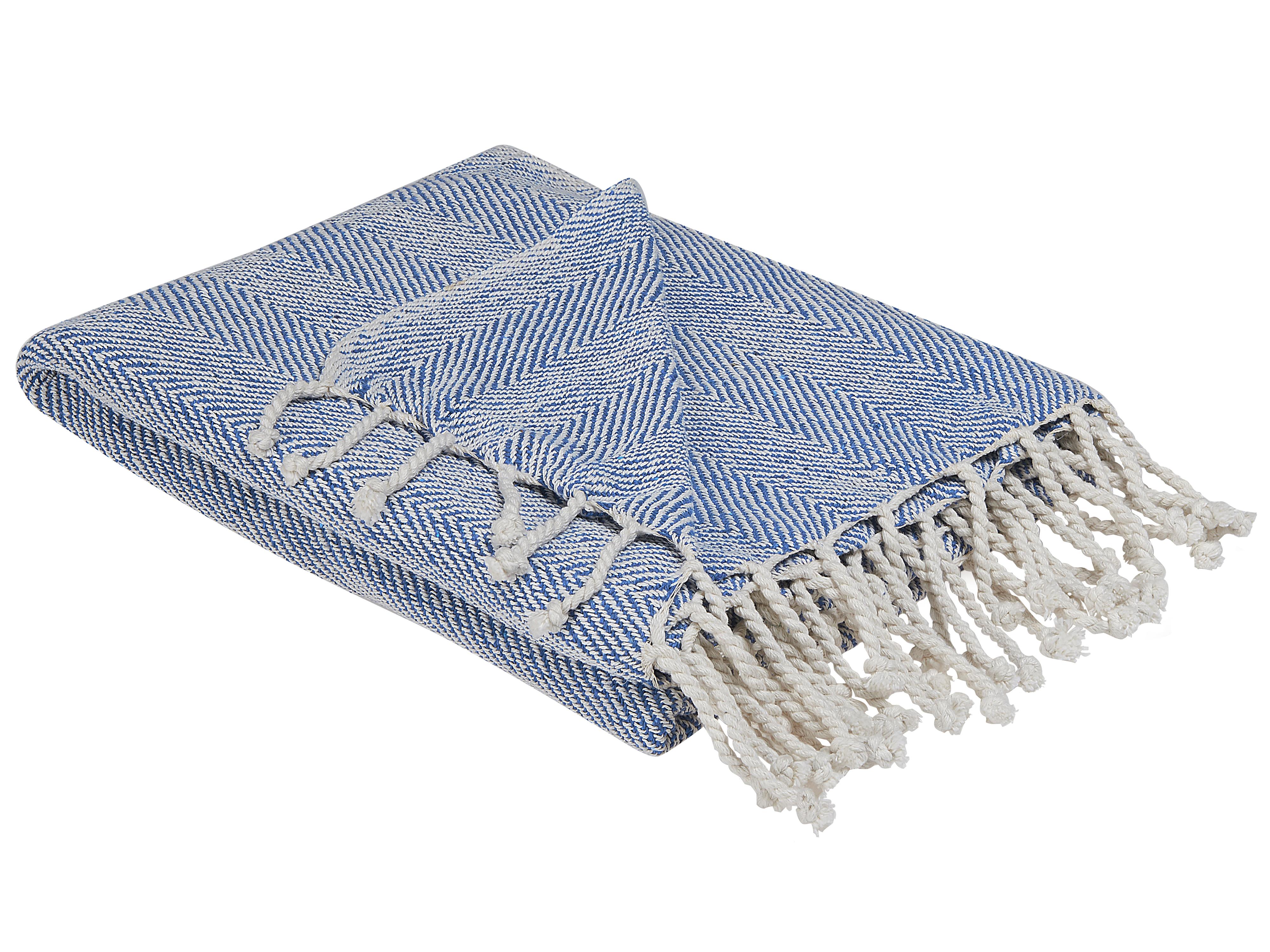 Blanket TILMI Cotton 130 x 160 cm Blue