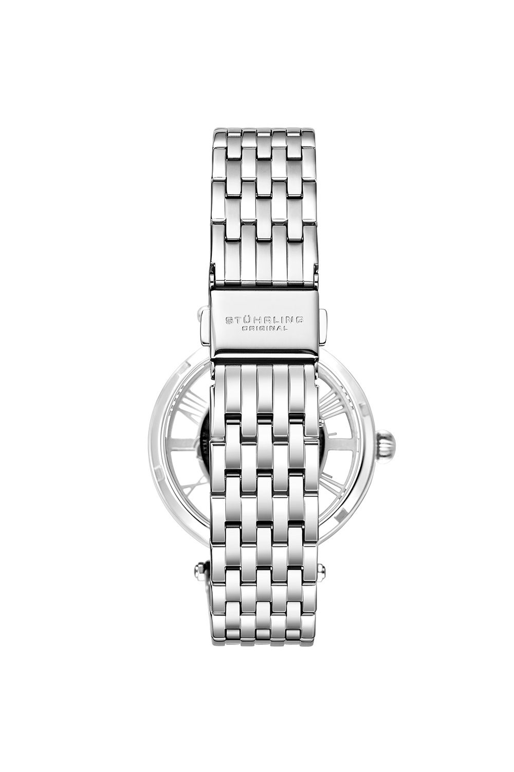 STÜHRLING Original Delphi 3944 Automatic Skeleton Wrist Watch 38mm Case Stainless steel link bracelet