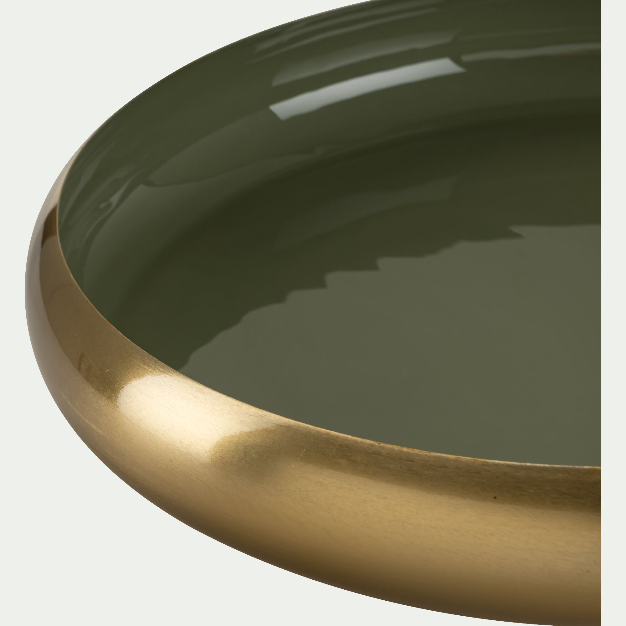 MELEZET - Plateau rond en fer D43cm - vert cèdre