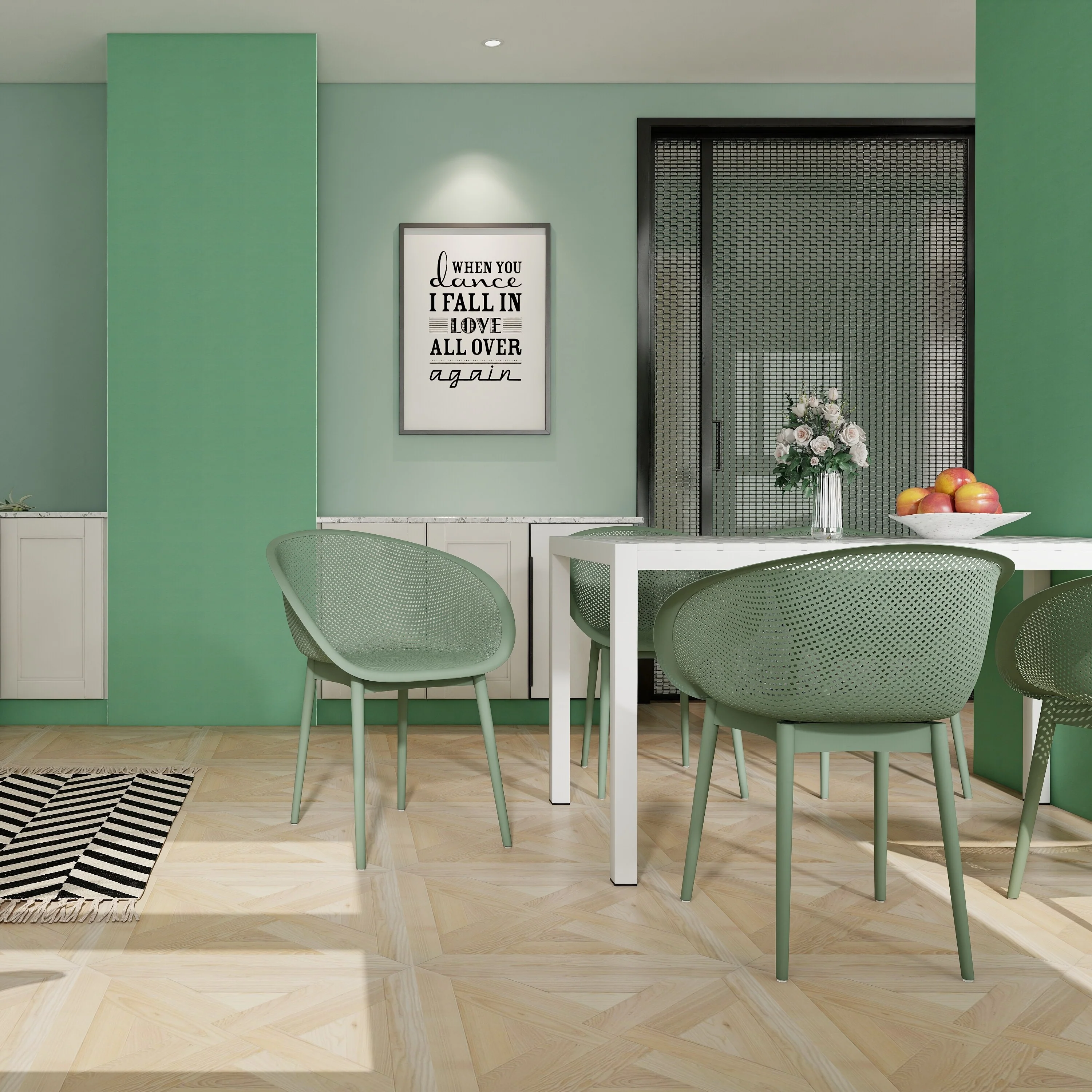 2-Pack Modern Lounge Chairs - Indoor/Outdoor All-Weather PP Plastic, Lightweight & Stackable