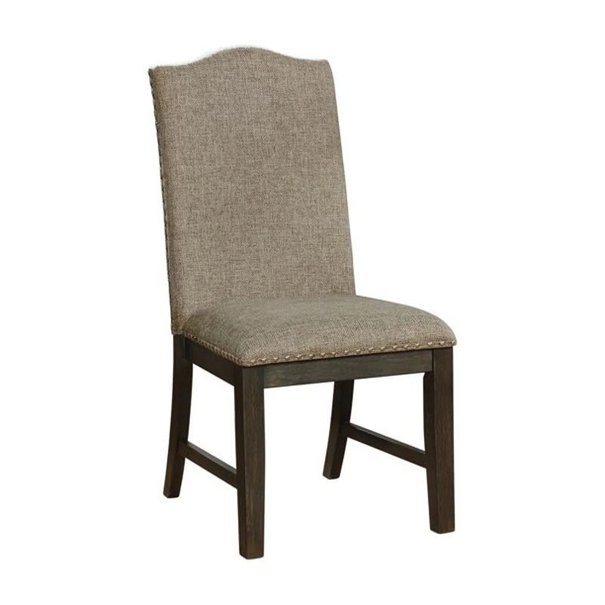 Kely 7pc Dining Table and Chair Set, Extendable Top, Dark Brown, Gray