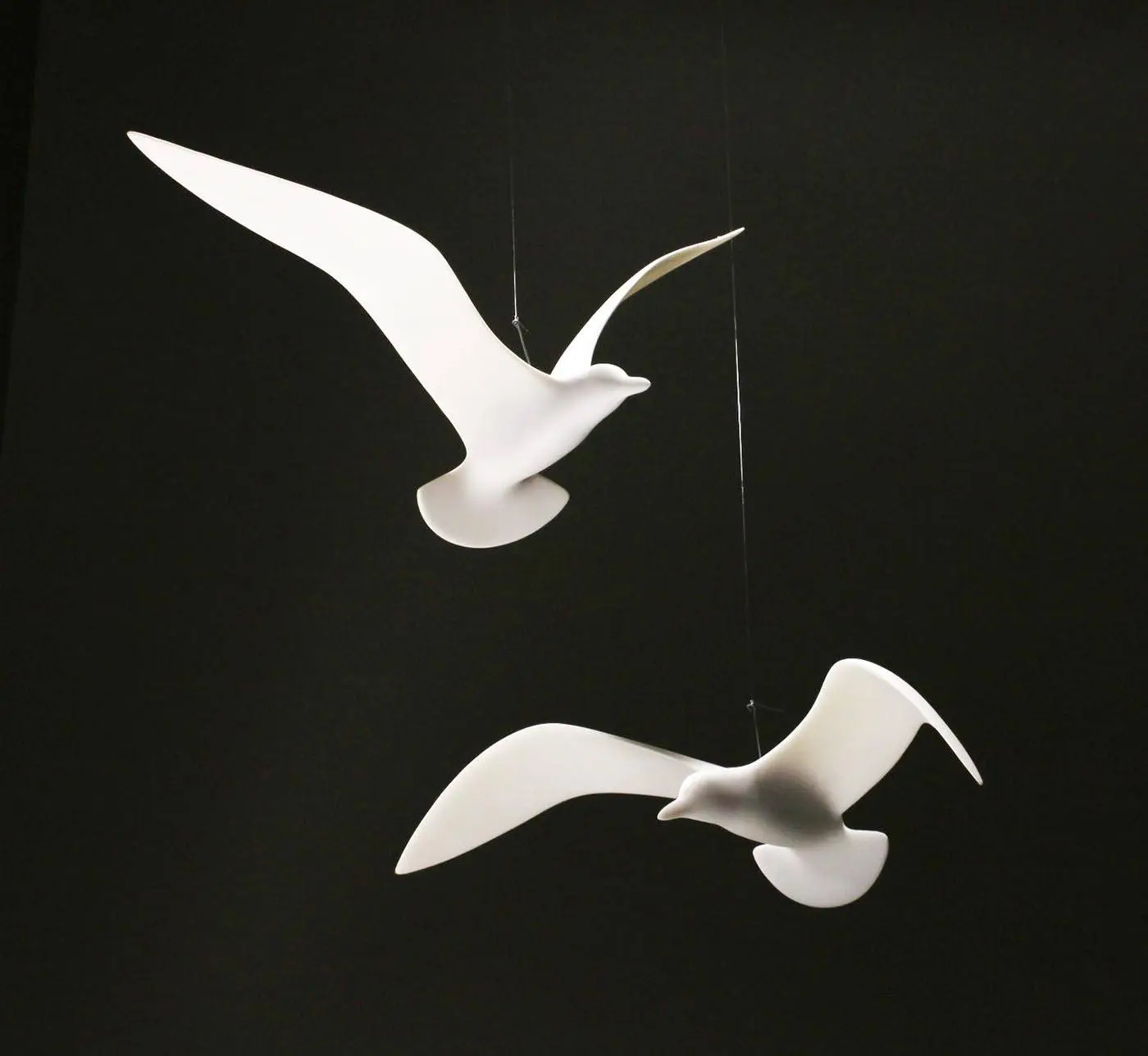 Seagull MOBILE Duo by John Perry 14 inch wingspan Sculpture Hovering Version