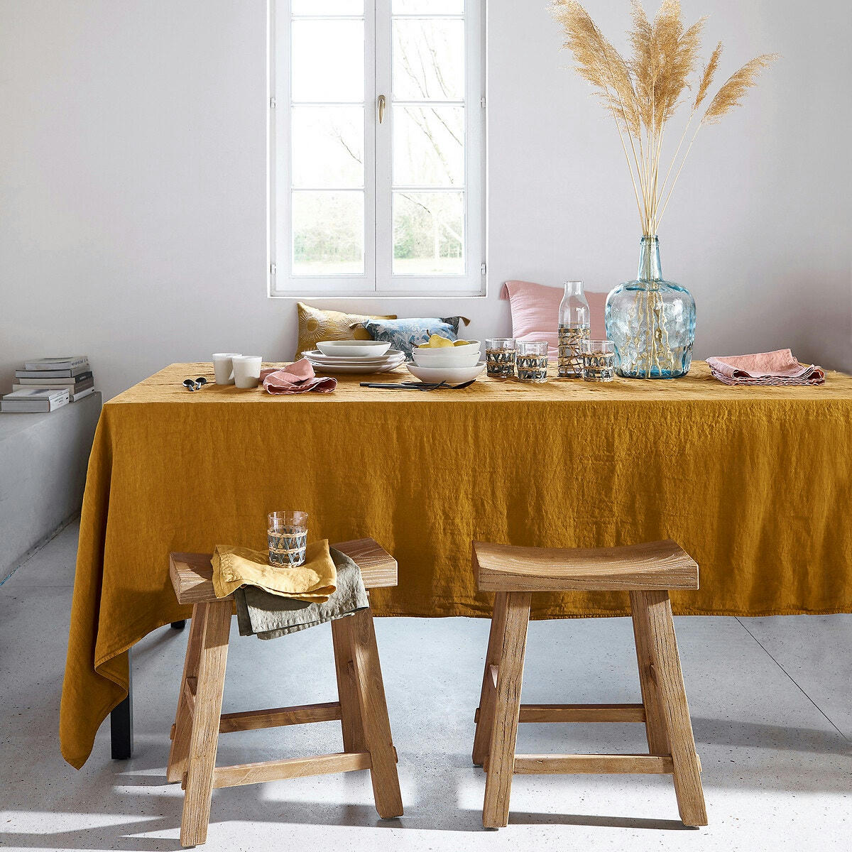 Lot de 2 sets de table pur lin lavé Victorine