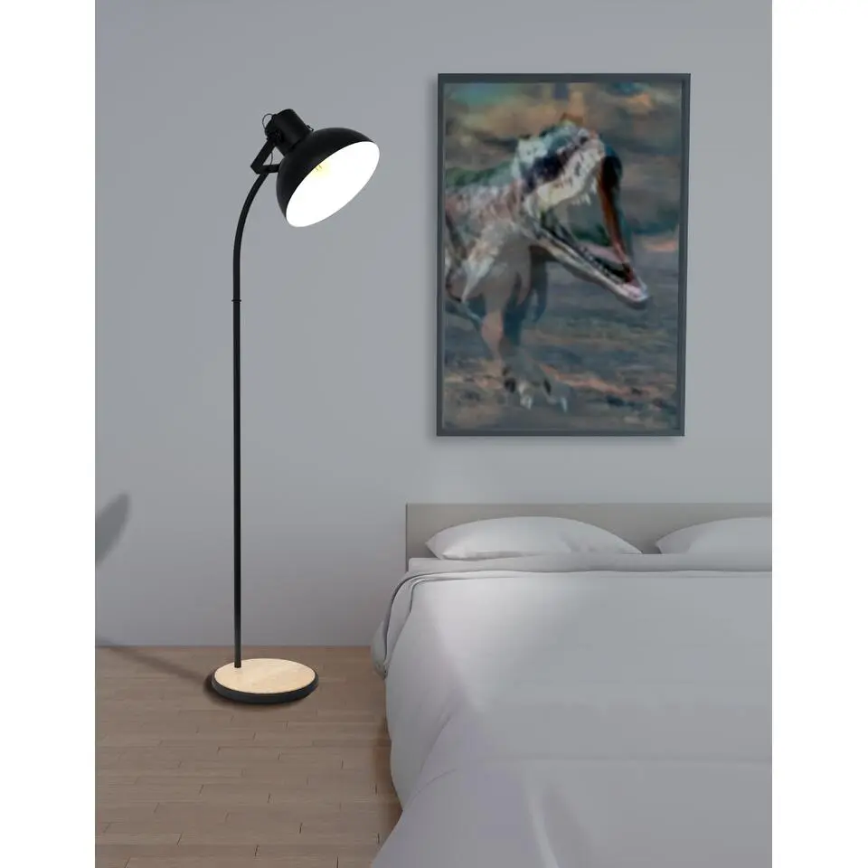 EGLO Lubenham Vloerlamp - E27 - 160 cm - Zwart, Bruin