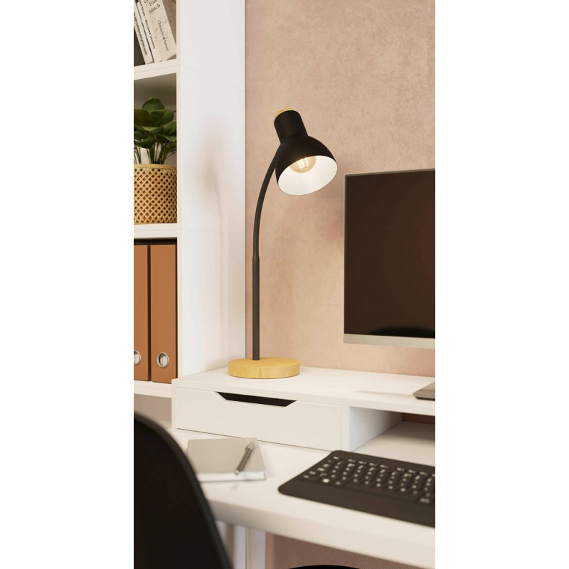 Lampe de bureau Veradal noire E27 40 W EGLO