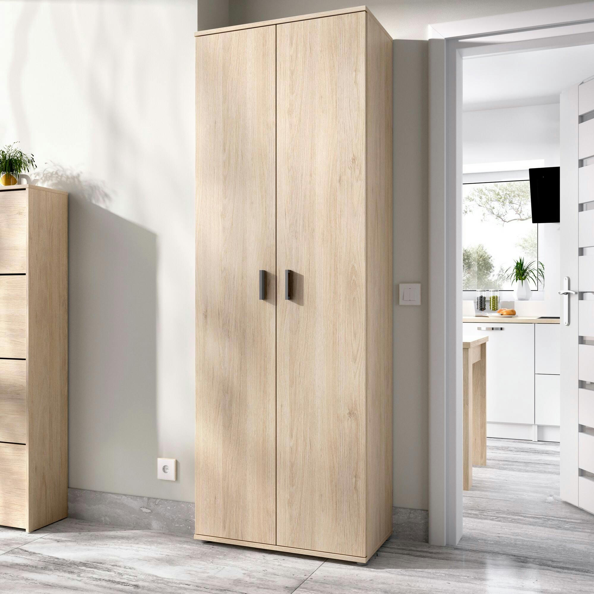 DMIANI - Armoire polyvalente effet bois chêne