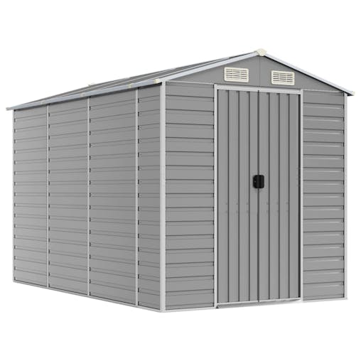 NNEVL Garden Shed Light Grey 191x300x198 cm Galvanised Steel