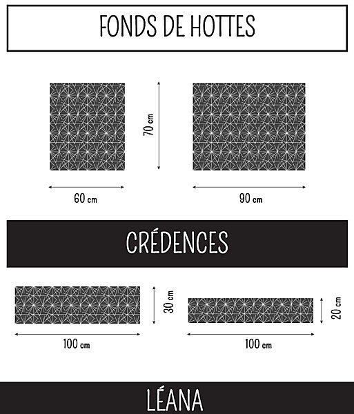 Crédence cuisine alu adhésive LEANA 100 cm x 20 cm Ma Nouvelle Déco