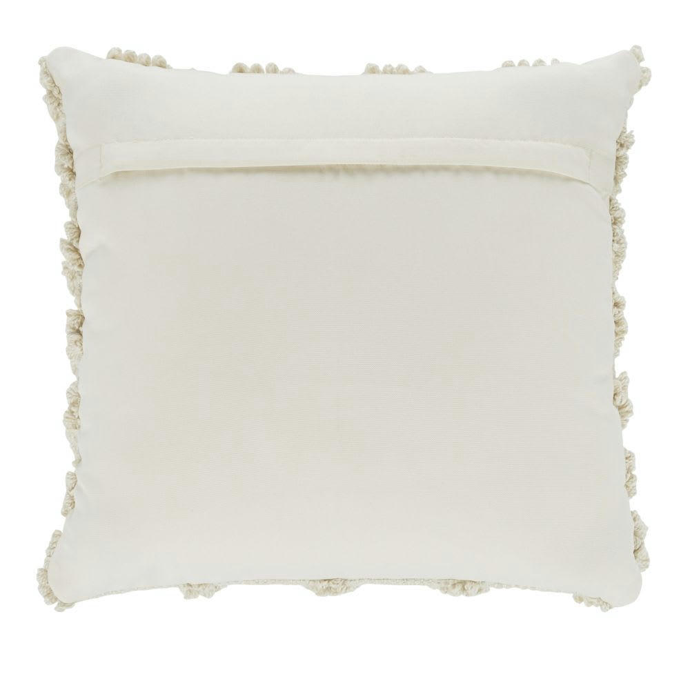INDIOTERIA - Coussin en polyester recyclé motifs à bouclettes écrues 45x45