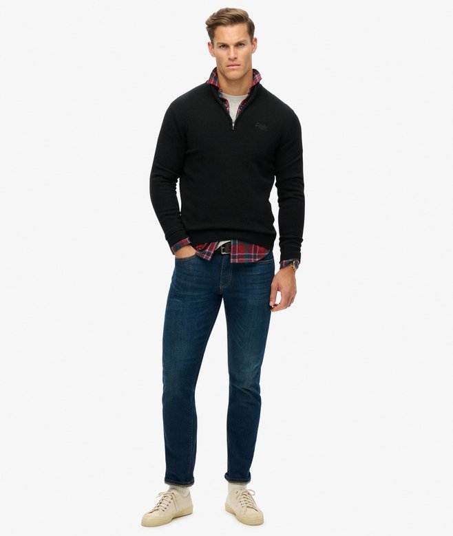 Essential Embroidered Knitted Half Zip Jumper