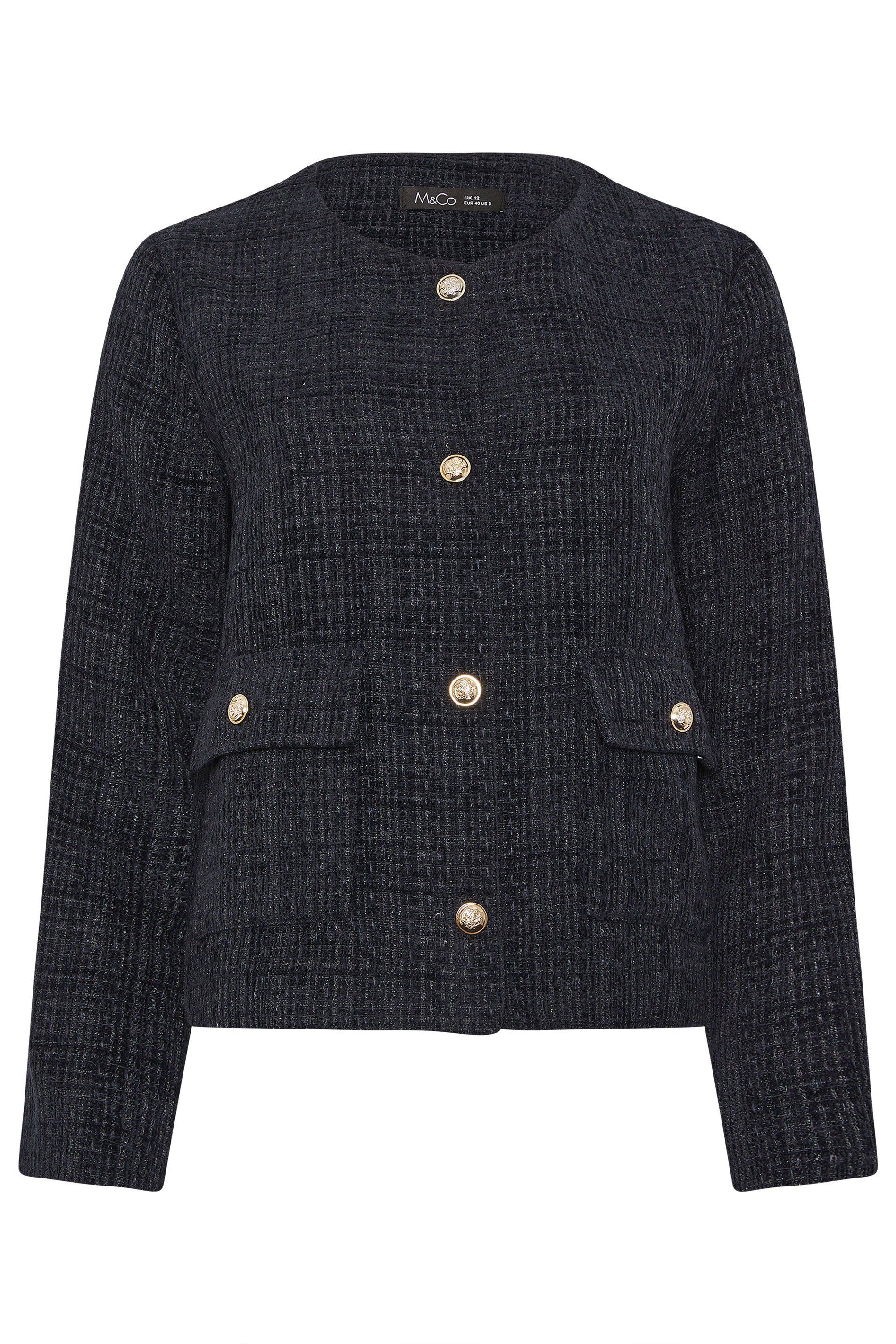M&Co Boucle Button Up Jacket