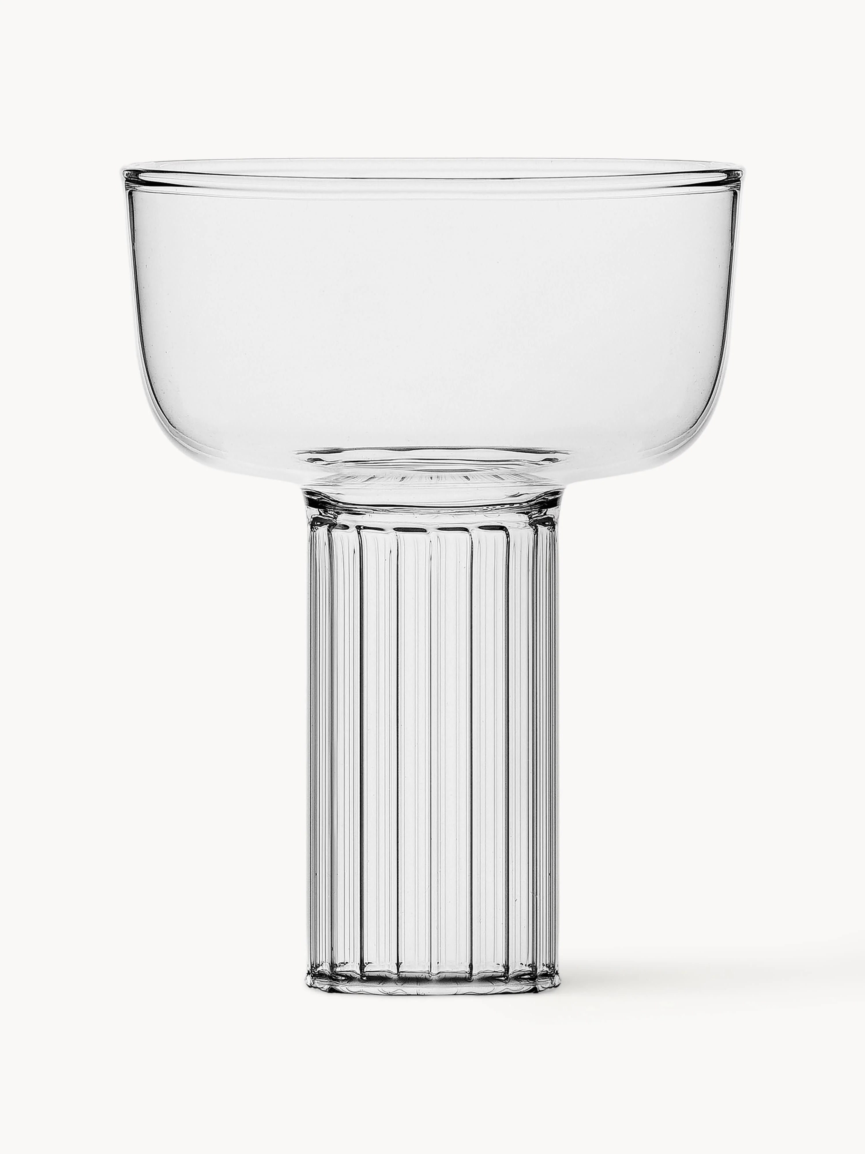 Handgefertigte Champagnerschale Liberta aus Borosilikatglas