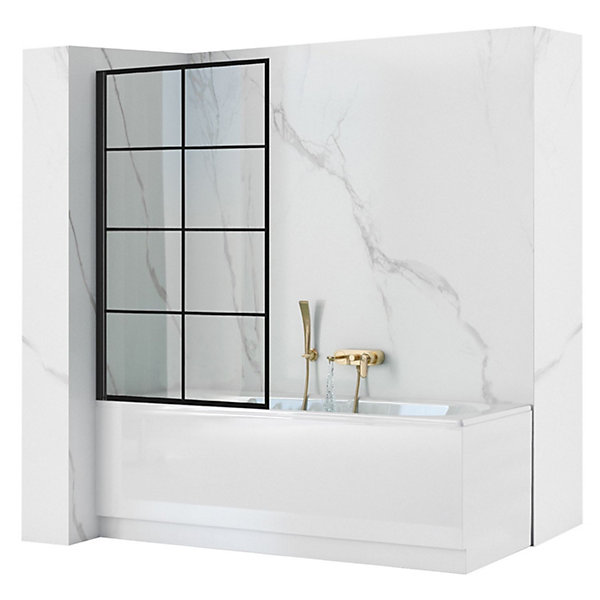 Pare-Baignoire REA Lagos-1 Fix 70 Black