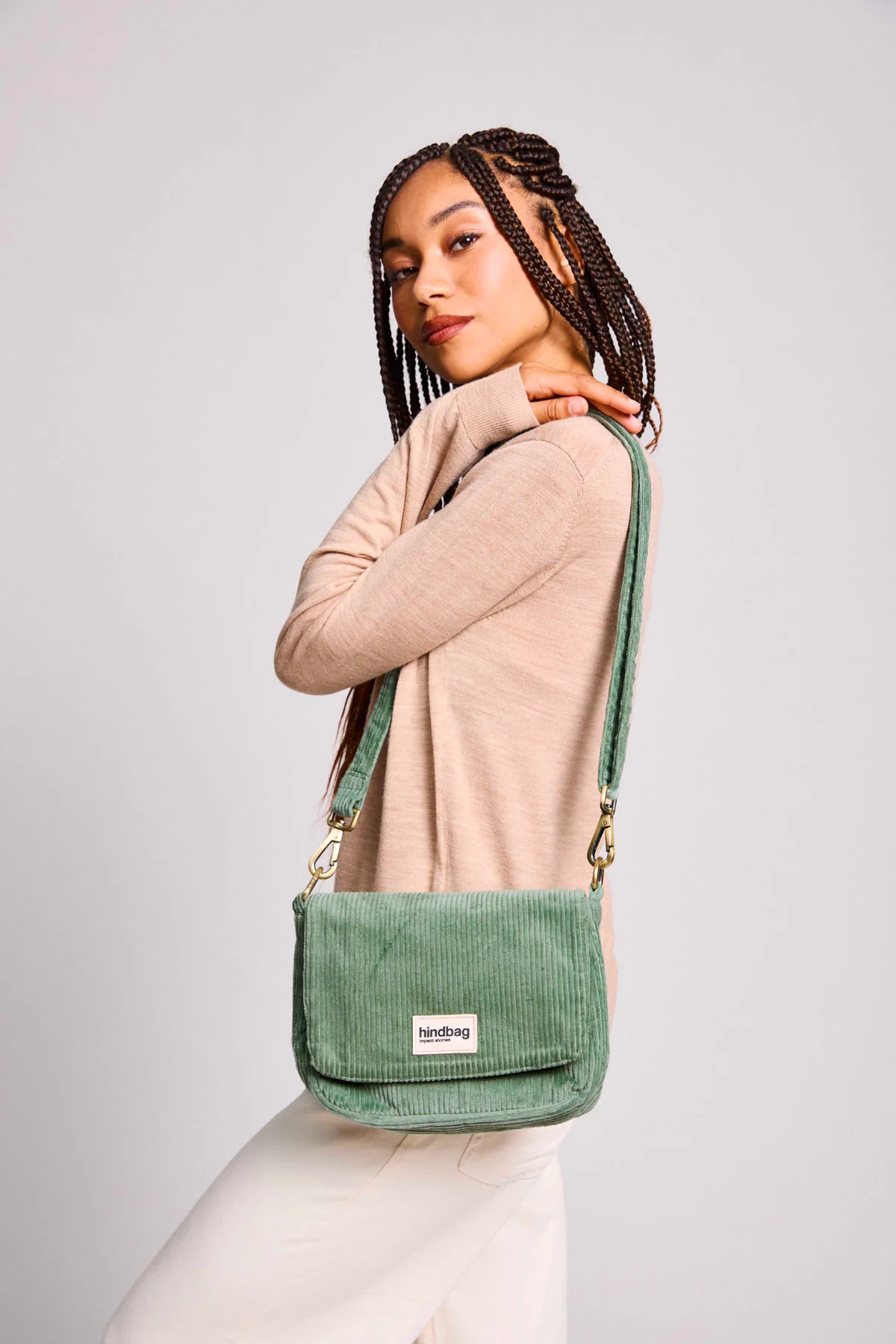 Sac à main Margault Velours Vert d'eau
