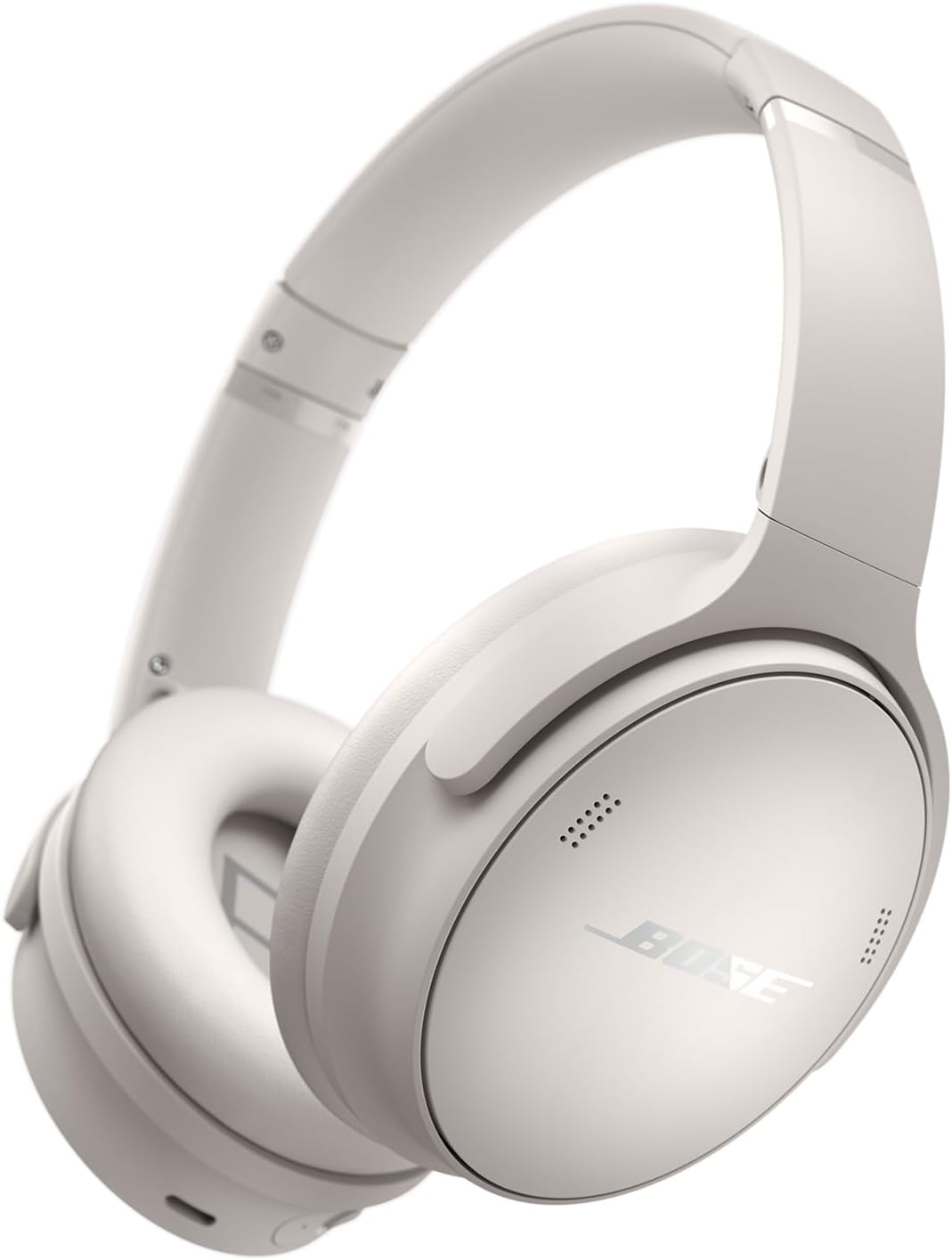 Bose QuietComfort Wireless Noise Cancelling Headphones, Bluetooth Over Ear Headphones with Up to 24 Hours of Battery Life, White Smoke (Renewed)