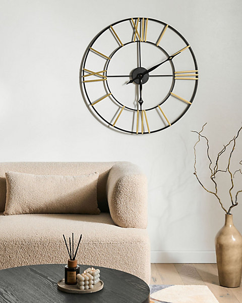 Horloge murale VALSOT 80 cm Métal Doré