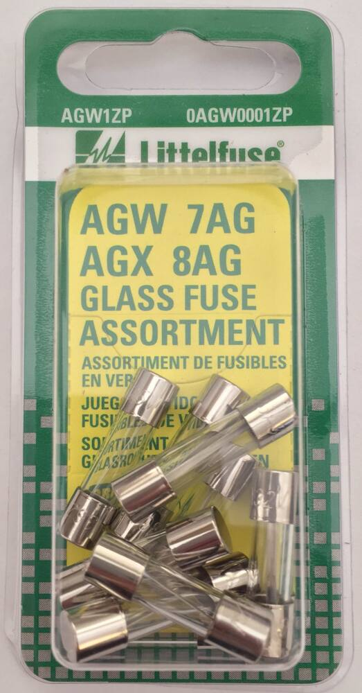 Littelfuse AGW/AGX Glass Fuse Assortment, 10-pk