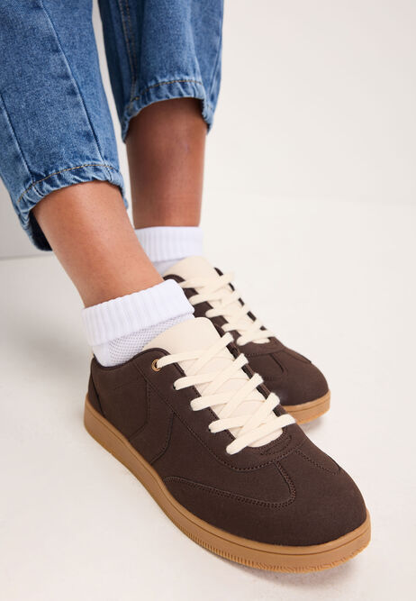 Womens Brown Retro Trainers