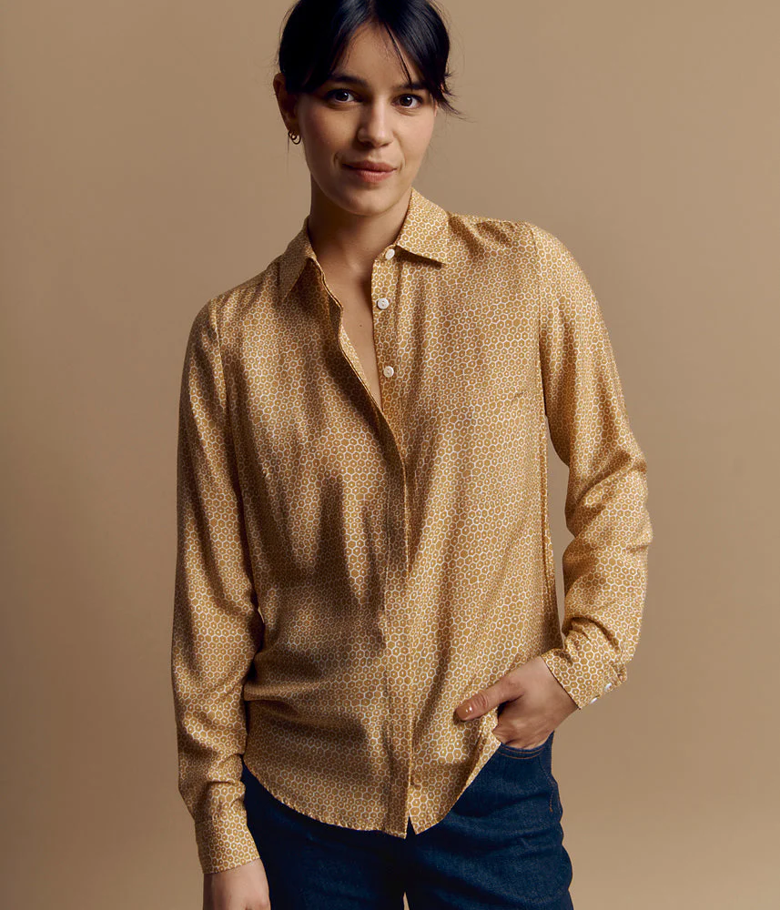 Chemise imprimée en soie et viscose COUNTRY/84092/590