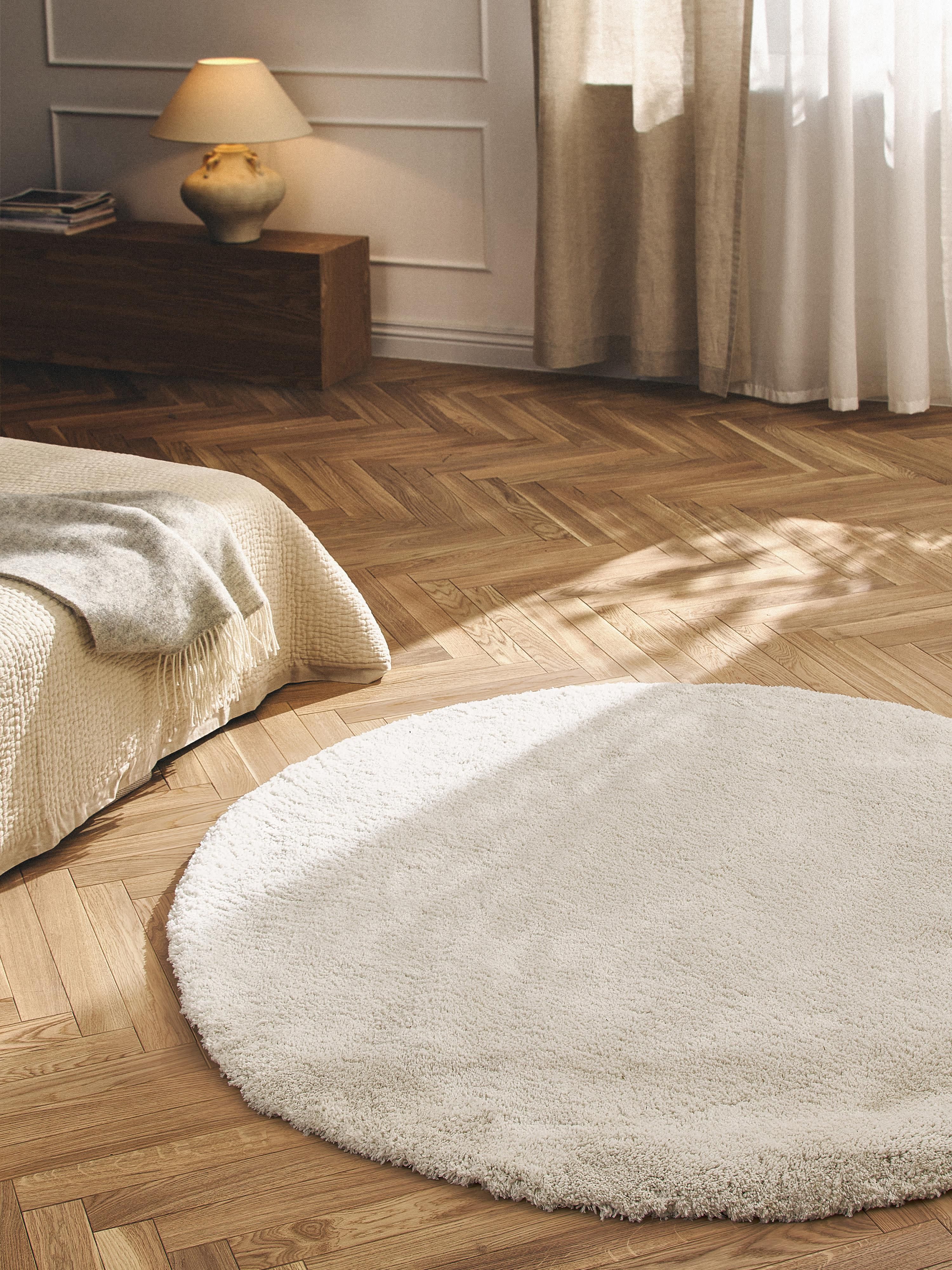 Flauschiger runder Hochflor-Teppich Leighton